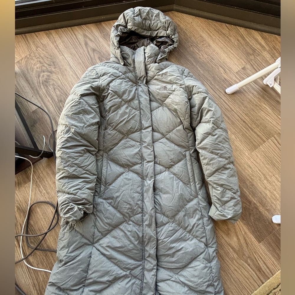 The North Face Miss Metro 550 Down Long Parka Grey